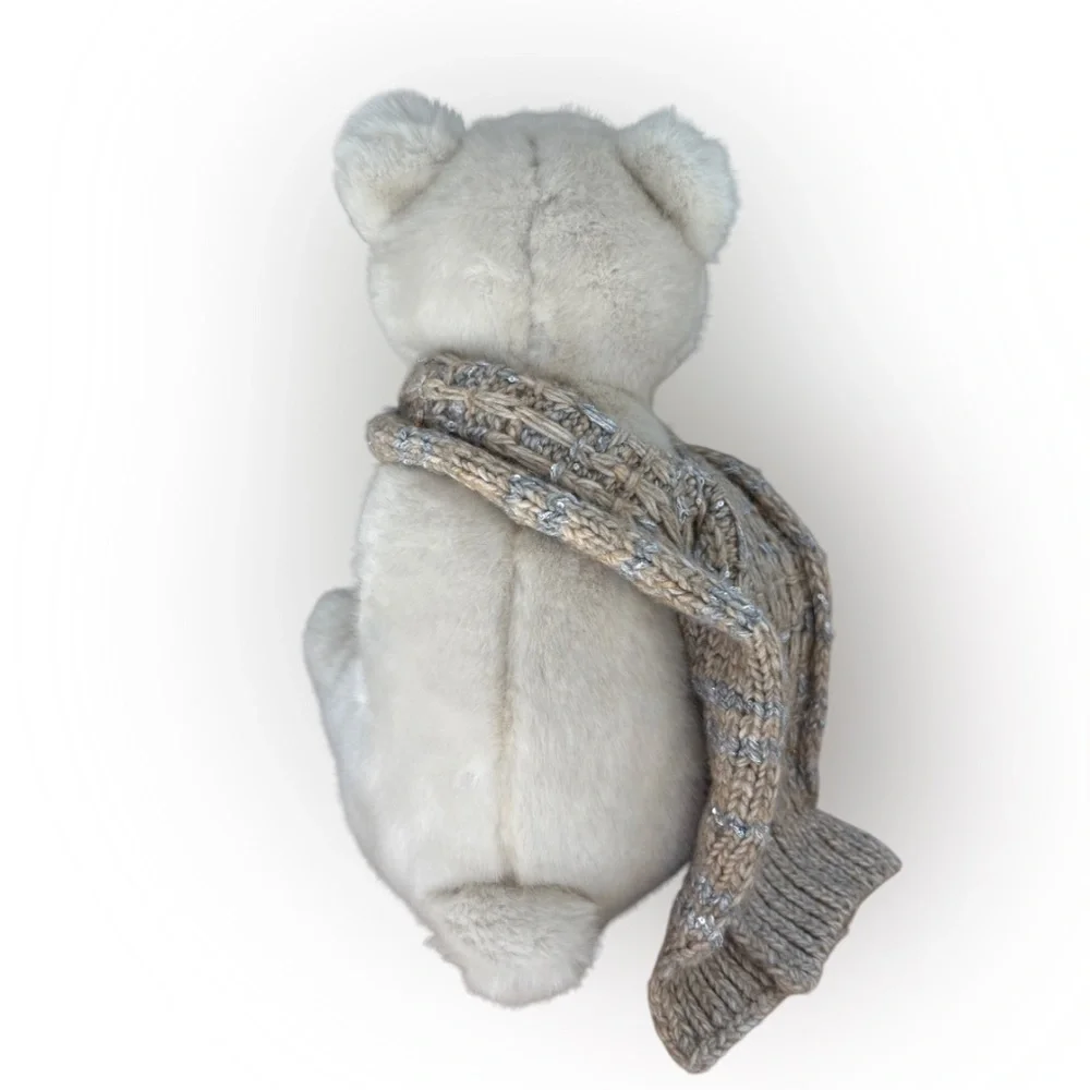 Pottery Barn Holiday Bear Scarf Alpaca Bear Shaped Pillow OS